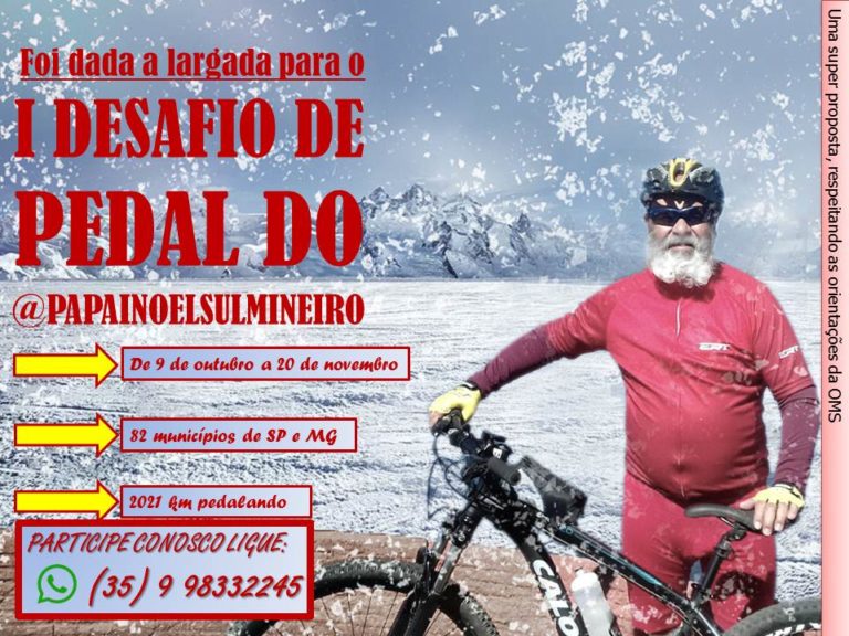 Papai Noel de Poços enfrenta I Desafio de Pedal pelo Sul de Minas