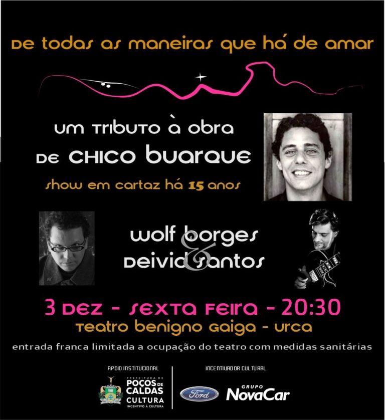 Wolf Borges e Deivid Santos interpretam Chico Buarque esta sexta-feira, na Urca