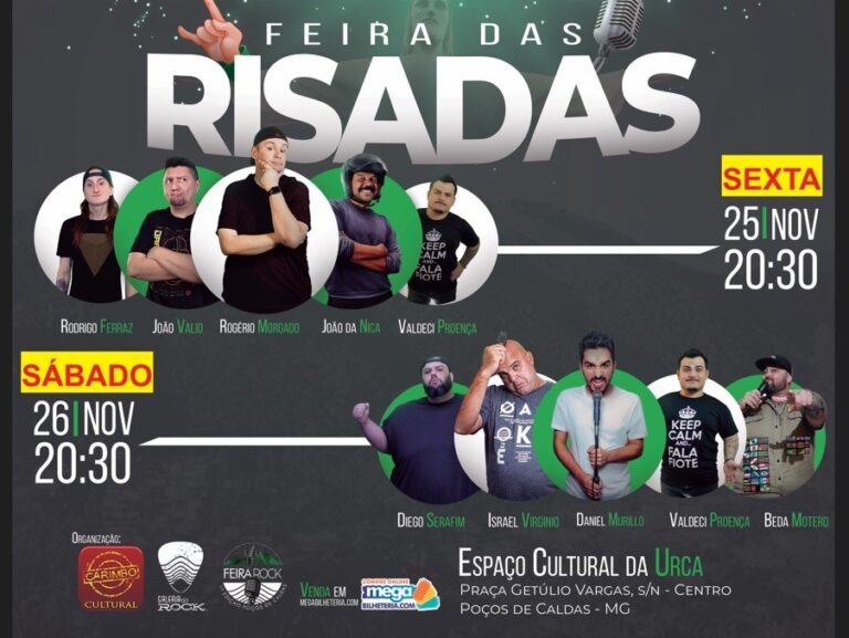Feira das Risadas anima Poços de Caldas nesta sexta e sábado (25 e 26)