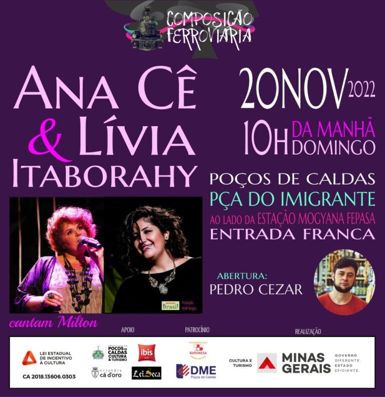 Composição Ferroviária recebe Ana Cê e Lívia Itaborahy neste domingo, 20