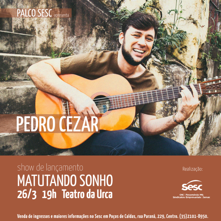 Pedro Cezar chega ao palco da Urca neste domingo com Matutando Sonho