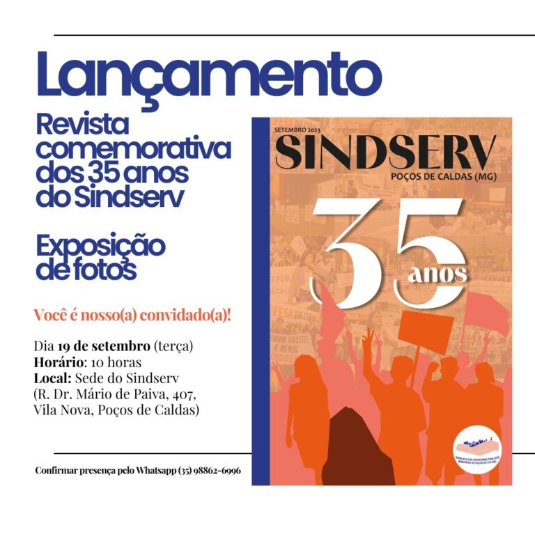 Revista comemorativa celebra os 35 anos do Sindserv em Poços
