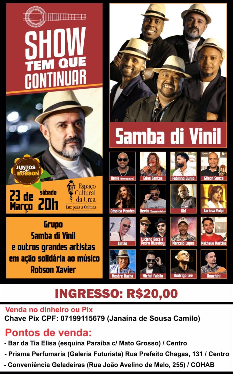 Grupo Samba di Vinil promove show em prol do músico Robson Xavier
