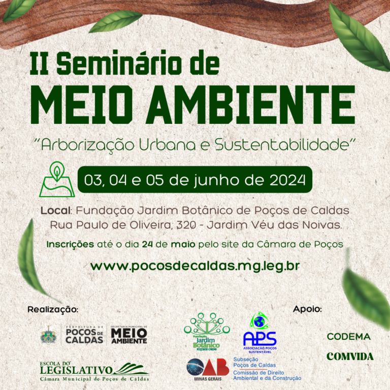 II Seminário de Meio Ambiente terá como tema Arborização Urbana e Sustentabilidade
