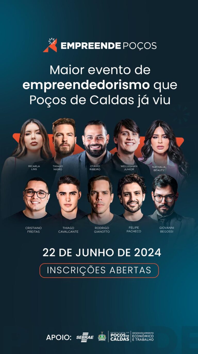 Empreeende Poços acontece neste sábado, com grandes nomes do empreendedorismo nacional