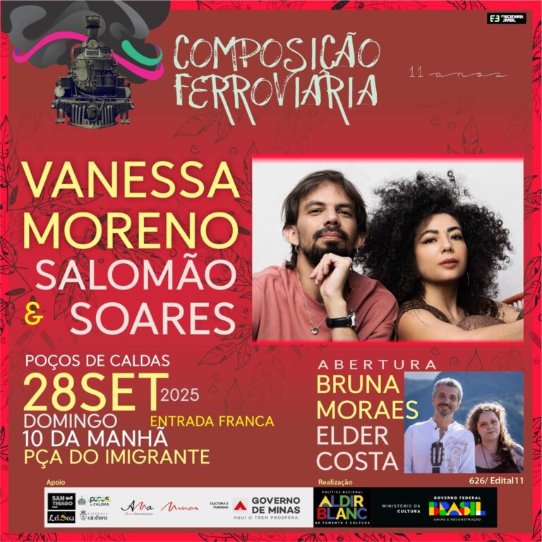 60ª edição do Composição Ferroviária tem shows de Vanessa Moreno & Salomão Soares e Bruna Moraes & Elder Costa neste domingo