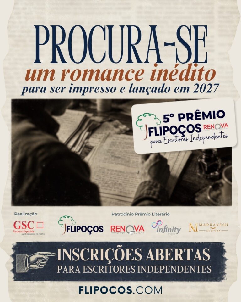 Flipoços lança edital do 5º Prêmio Renovagraf para Escritores Independentes e amplia oportunidades
